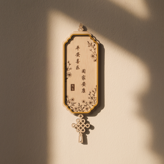 ABUNDANCE Home Blessing Sign with Tassel (Vertical)