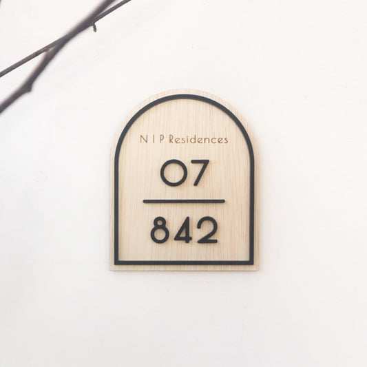 CHLOE Unit Number Sign (with engraved small text)