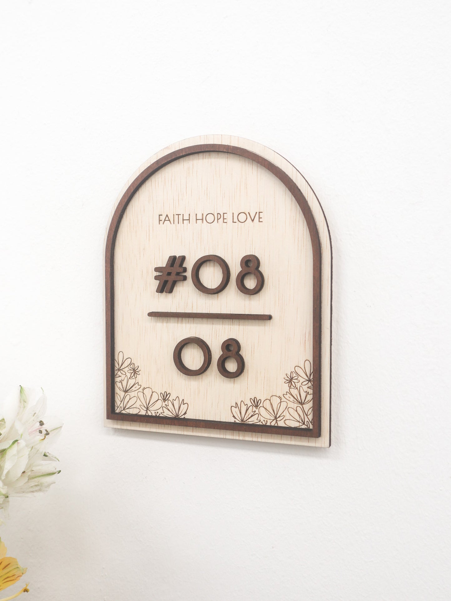 BOTANICS CHLOE Unit Number Sign (with engraved small text)