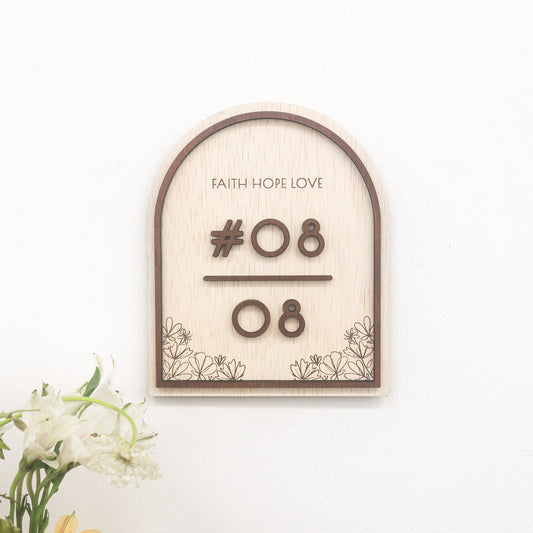 BOTANICS CHLOE Unit Number Sign (with engraved small text)