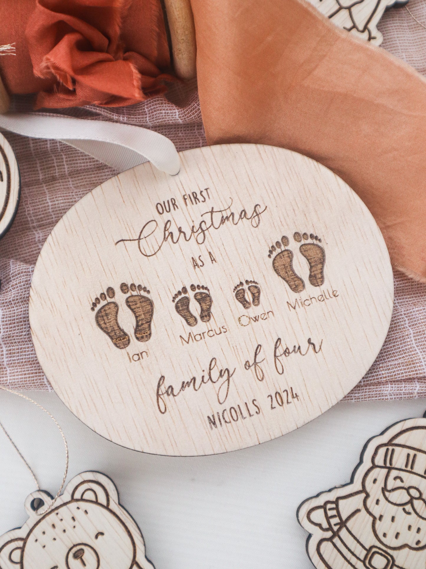 Family Footprint Milestone Ornament